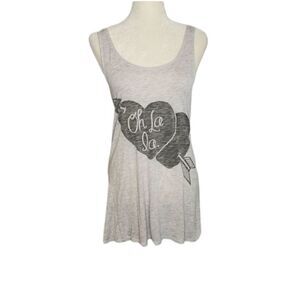 ZOE KARSSEN tank top Oh La La gray burnout racerback L